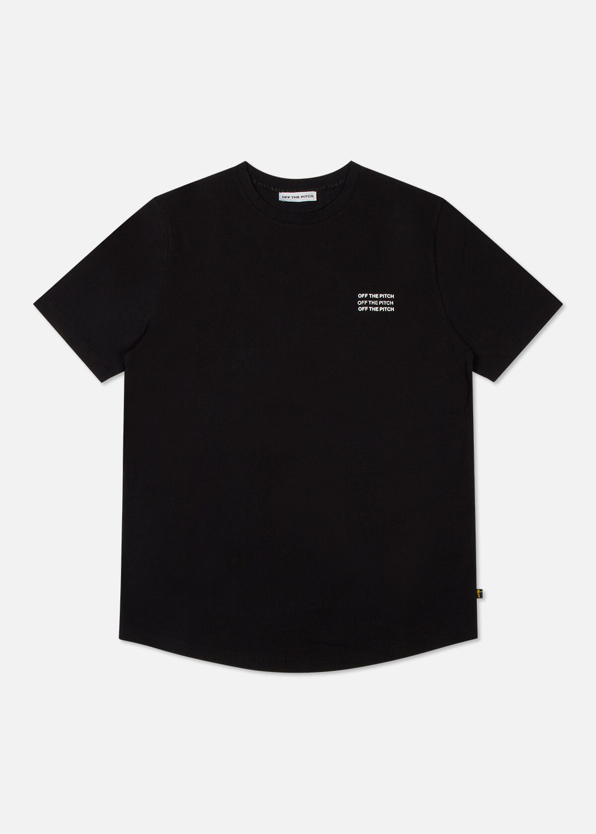 The Saturn Slimfit Tee - Black - 95% Cotton 5% Ela, Black, hi-res
