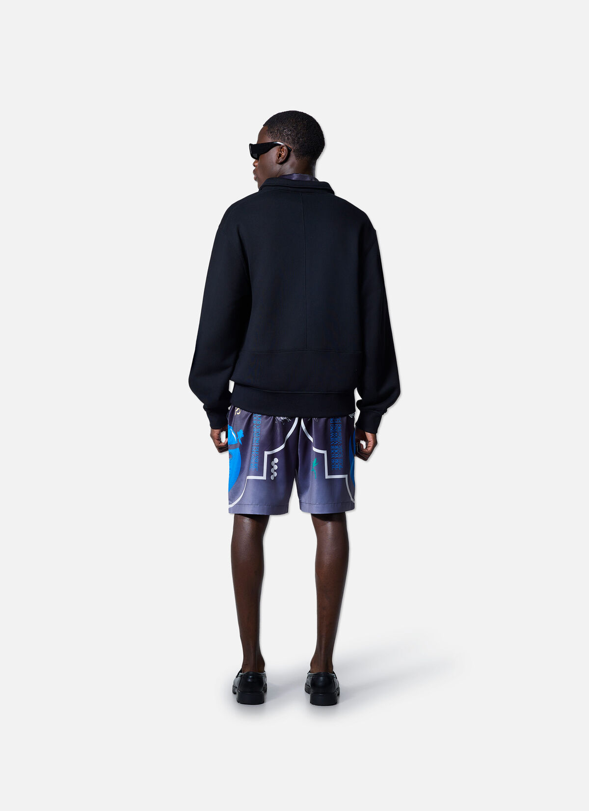 Global Satin Shorts, Black, hi-res