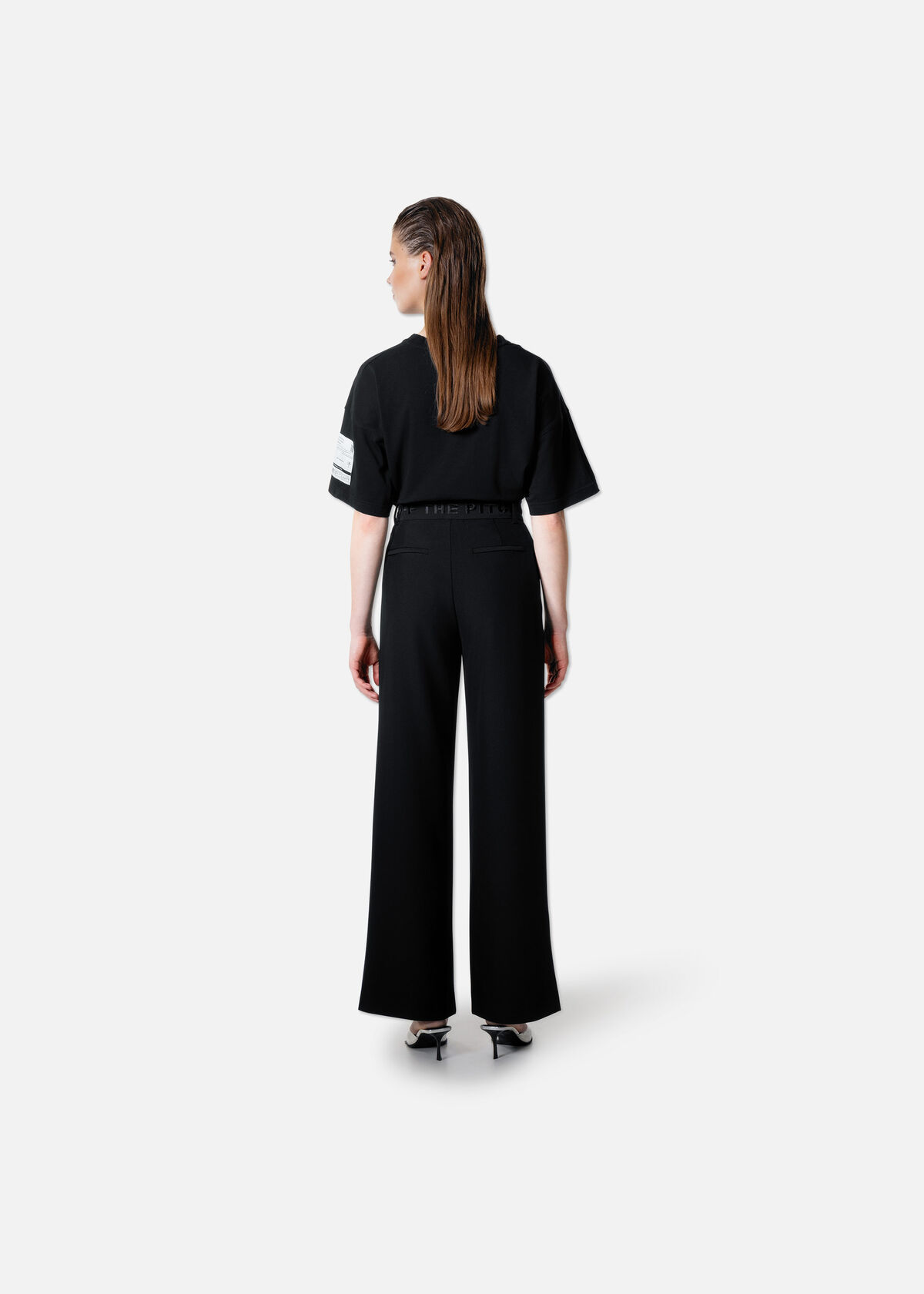 Relaxed Fit Retro collar tee, Black, hi-res