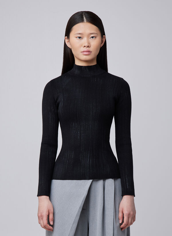 Knitted Turtleneck Mud Top