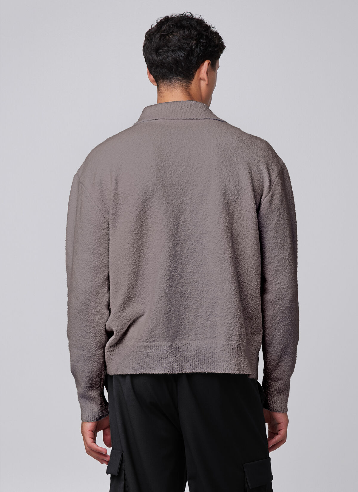 Boucle Grip Sweater, Dark grey, hi-res