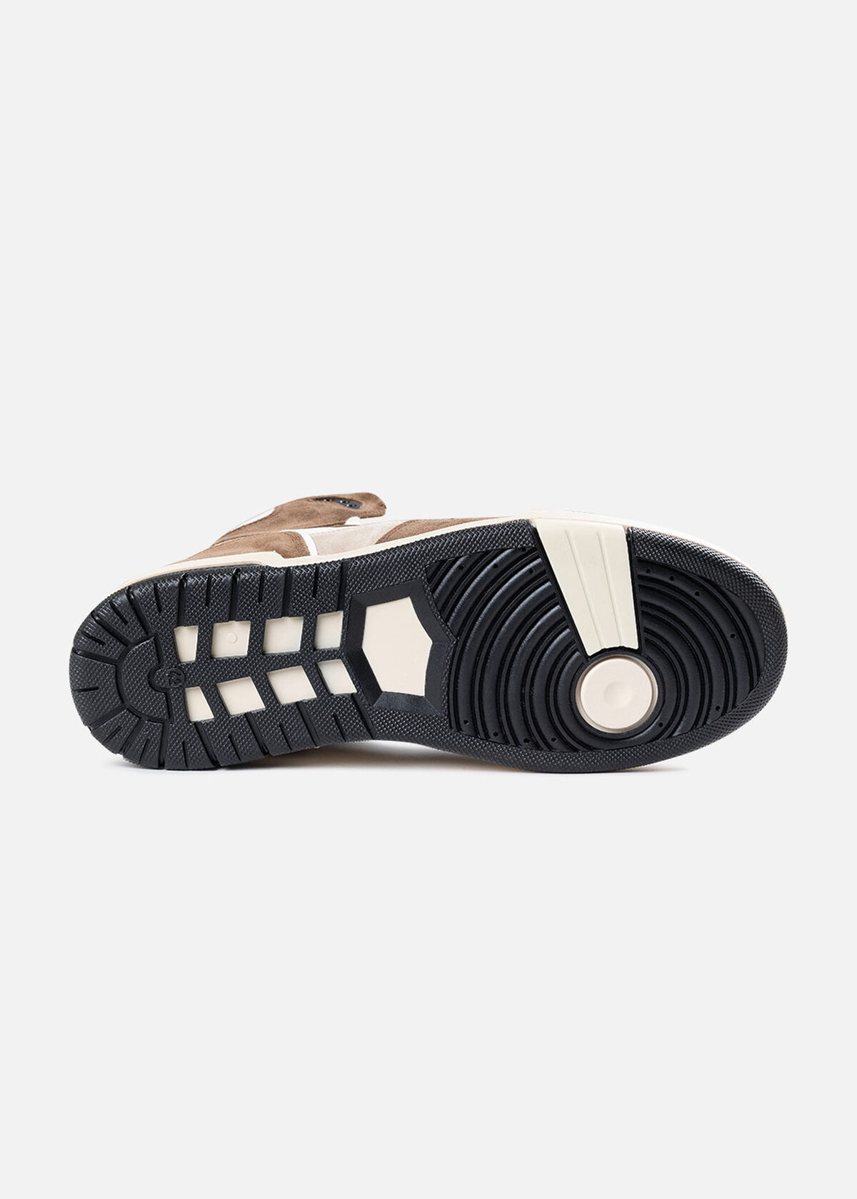 Basketta Hi - Leather/Tumbled Leather, Brown/White, hi-res