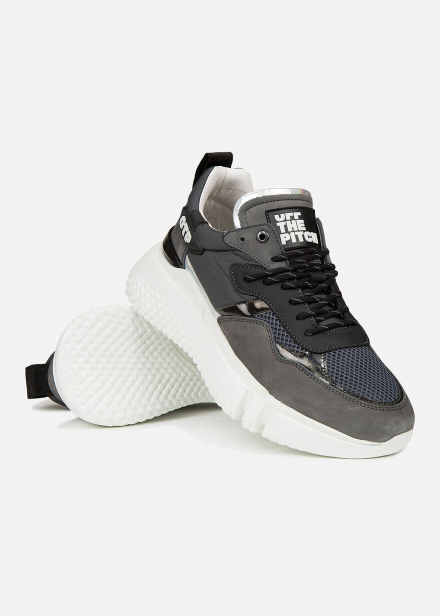 Crunch Runner 2.0 - Grey - Leather/Nylon/Mesh, Grey, hi-res