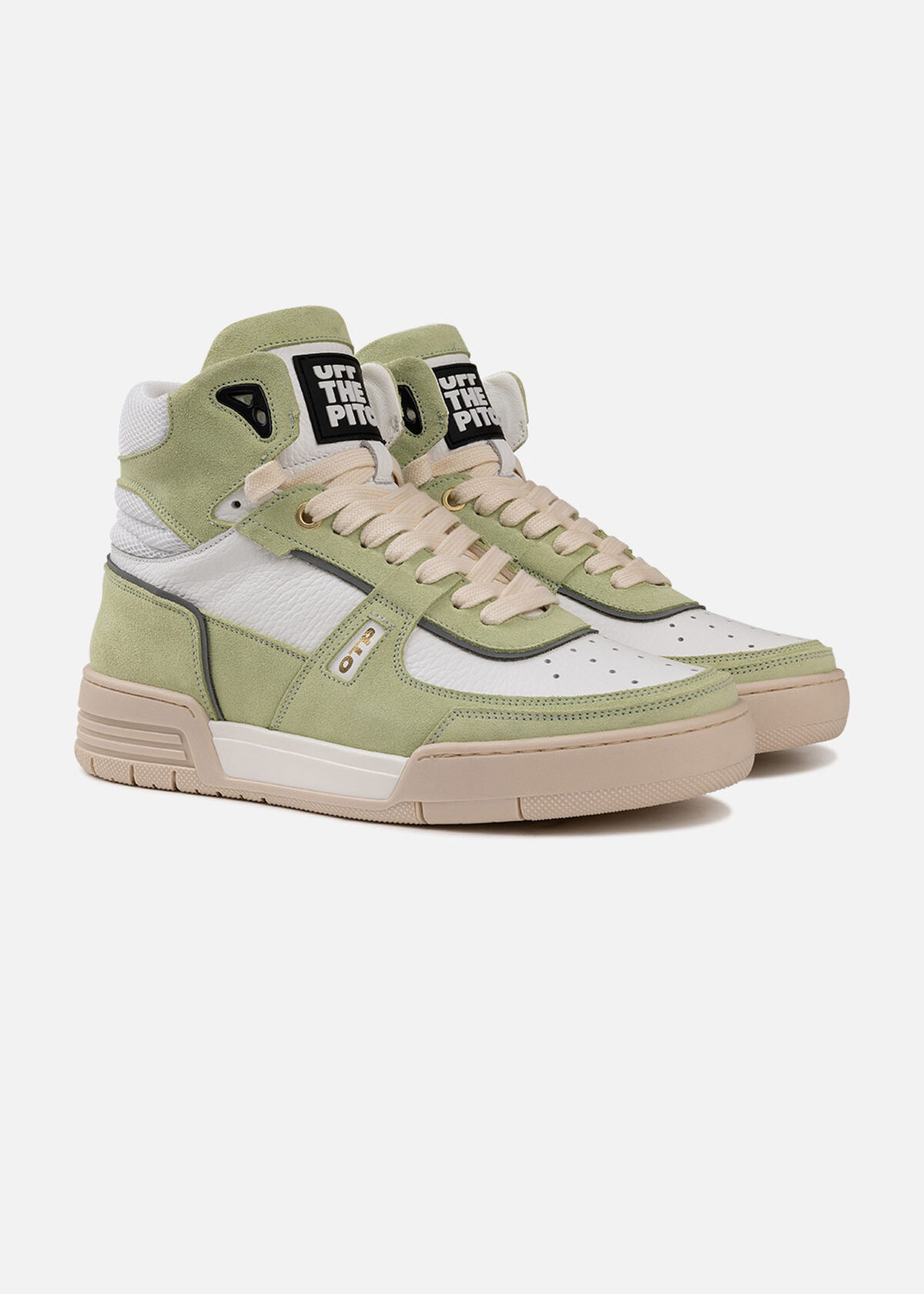 Basketta Hi - Silky Suede, Green/White, hi-res