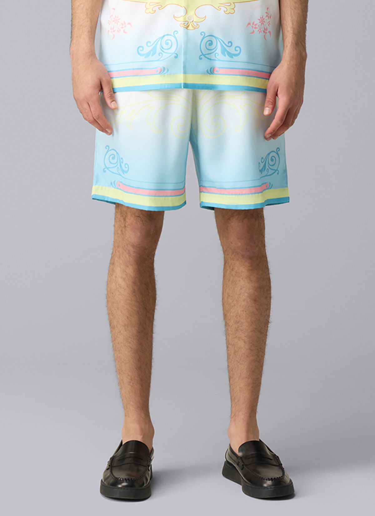 Paradise Satin Shorts, White, hi-res