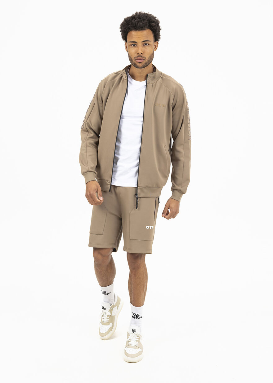 College Track Shorts - 95% Polyester / 5% Elastane, Sand, hi-res