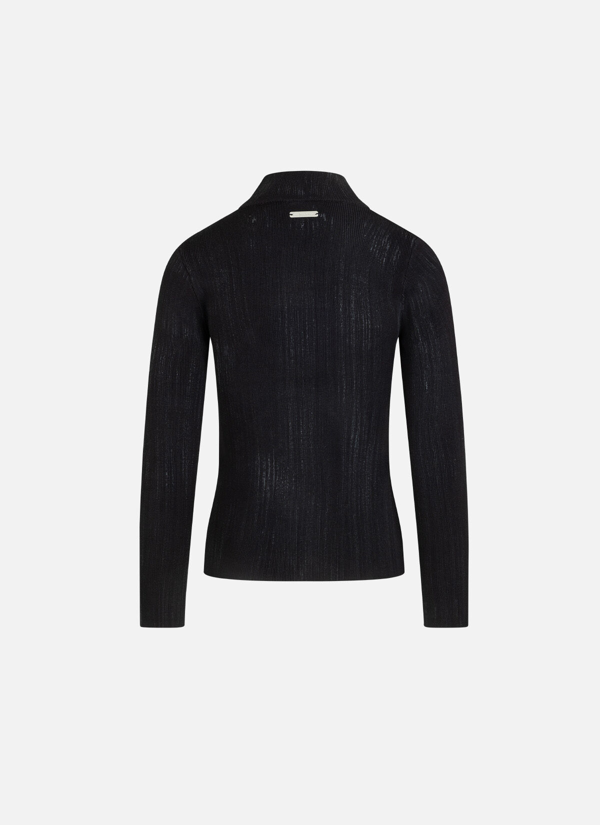 Knitted Turtleneck Mud Top, Black, hi-res