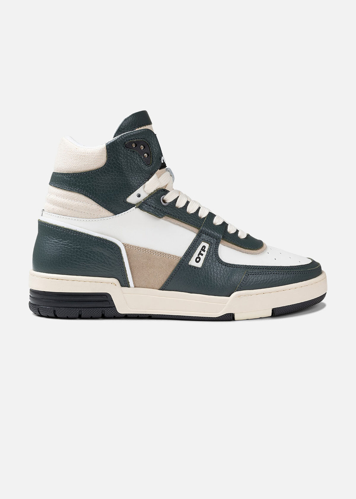 Basketta Hi - Leather/Tumbled Leather, Army green, hi-res