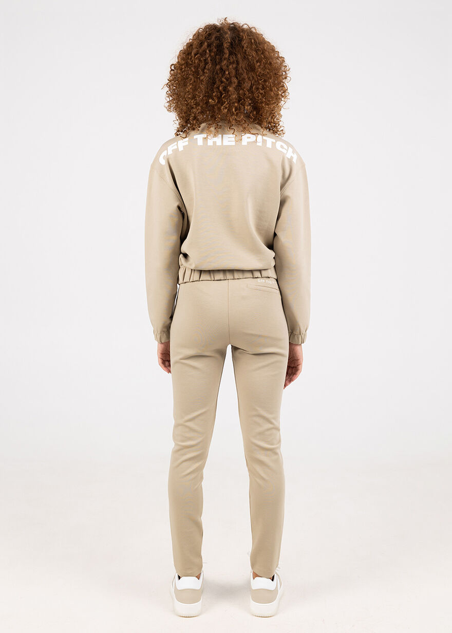Offset Jog Suit Women - 78%Cotton/17%Polyester/5% , Sand, hi-res