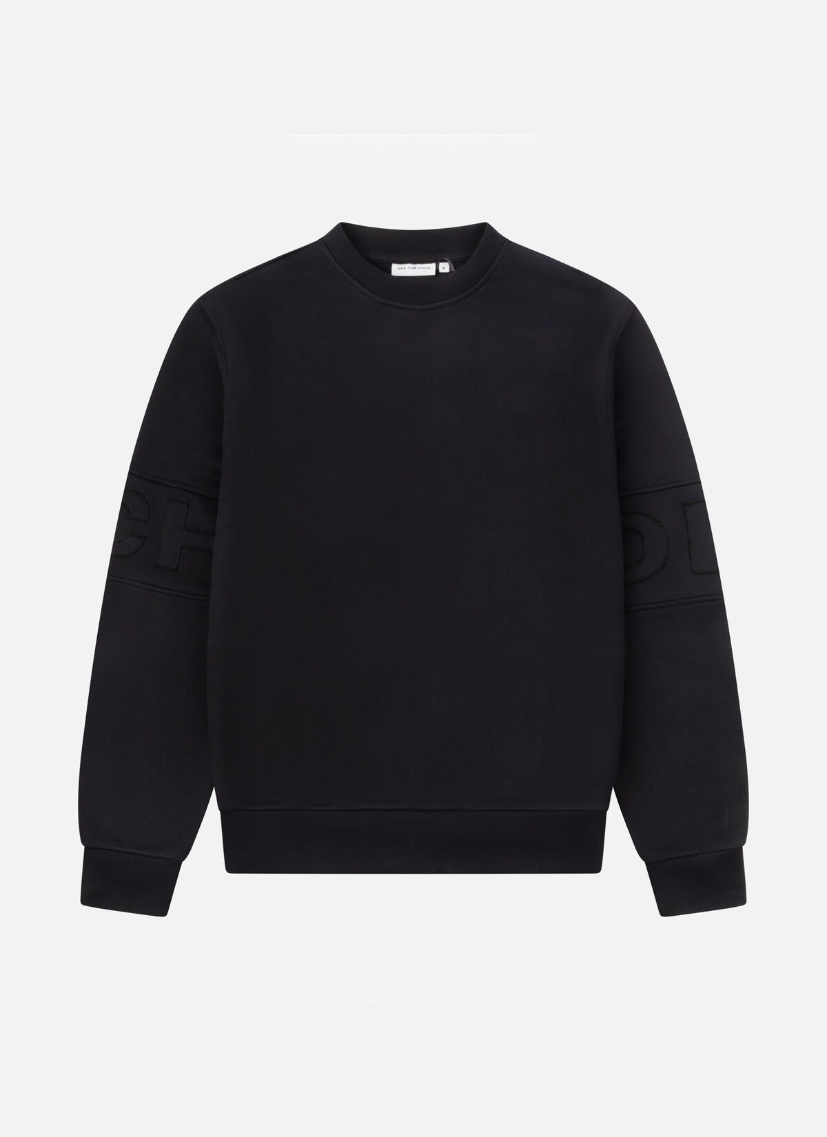 Logo Patch Crewneck, Black, hi-res