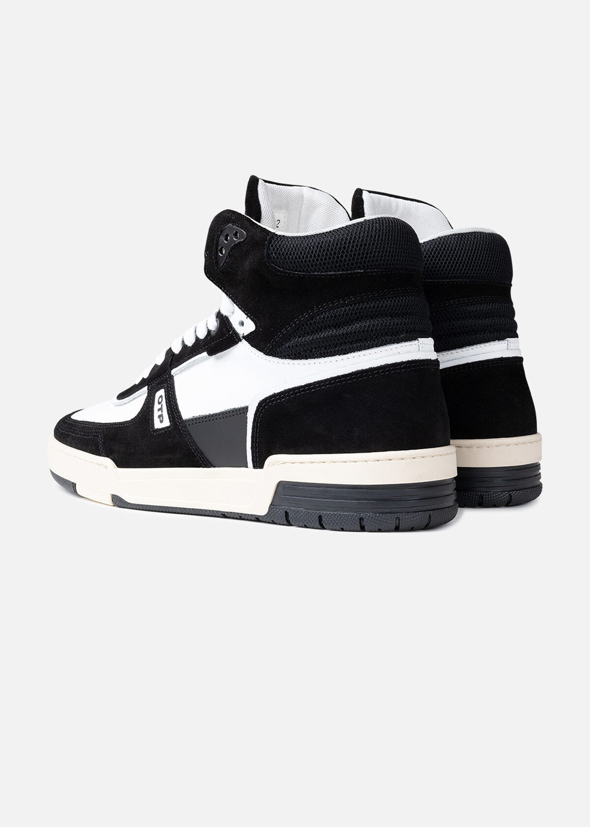 Basketta Hi - Leather/Tumbled Leather, Black/White, hi-res