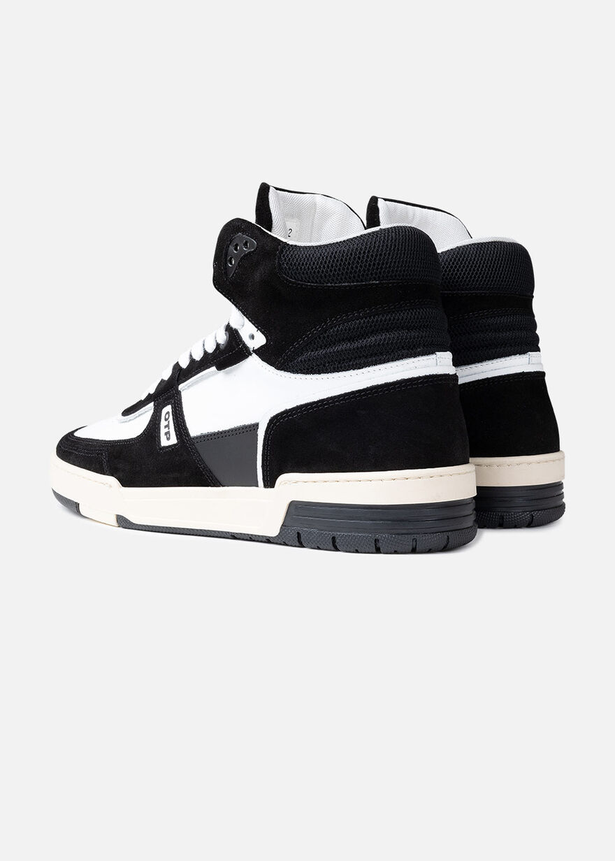 Basketta Hi - Leather/Tumbled Leather, Black/White, hi-res