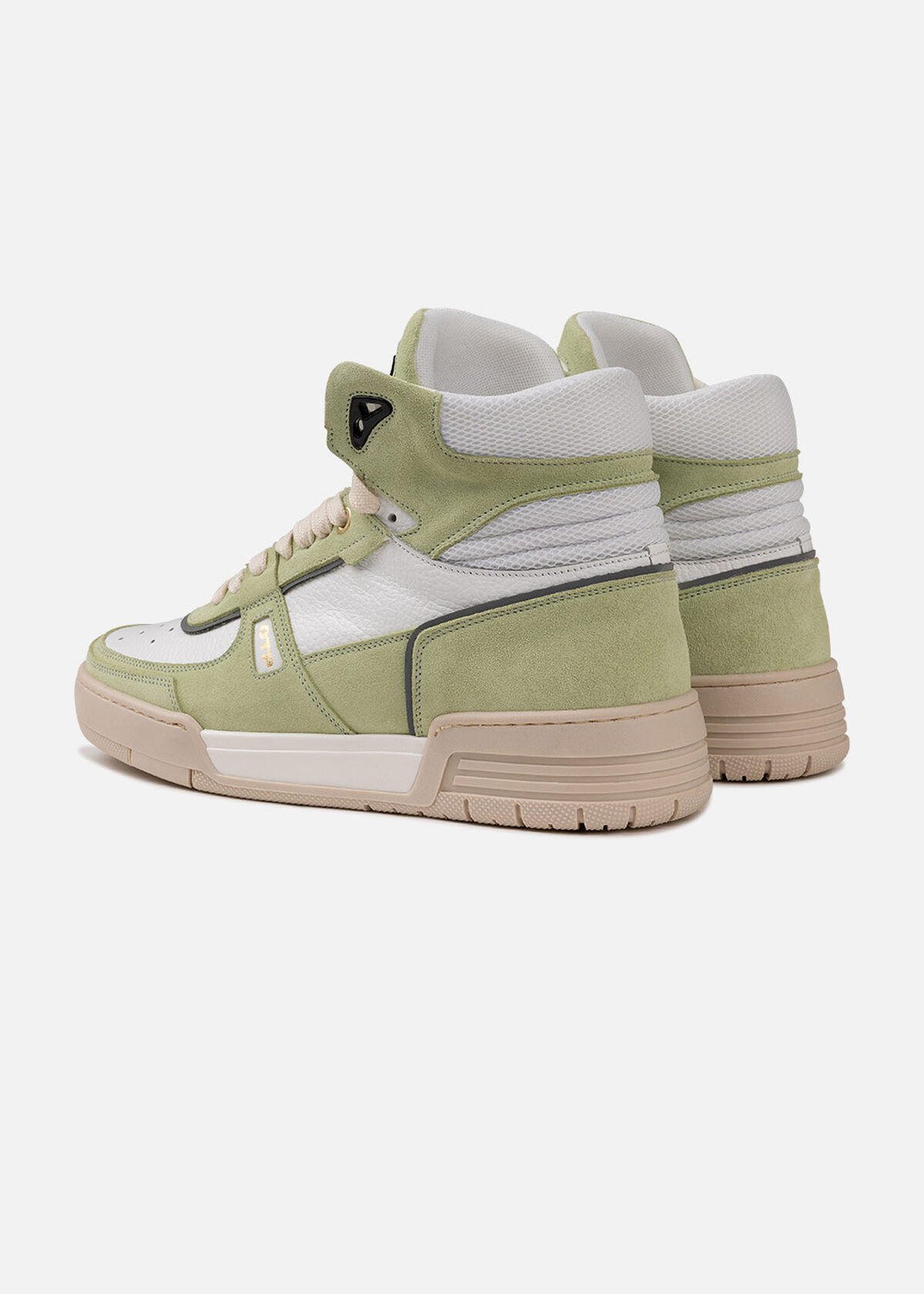 Basketta Hi - Silky Suede, Green/White, hi-res