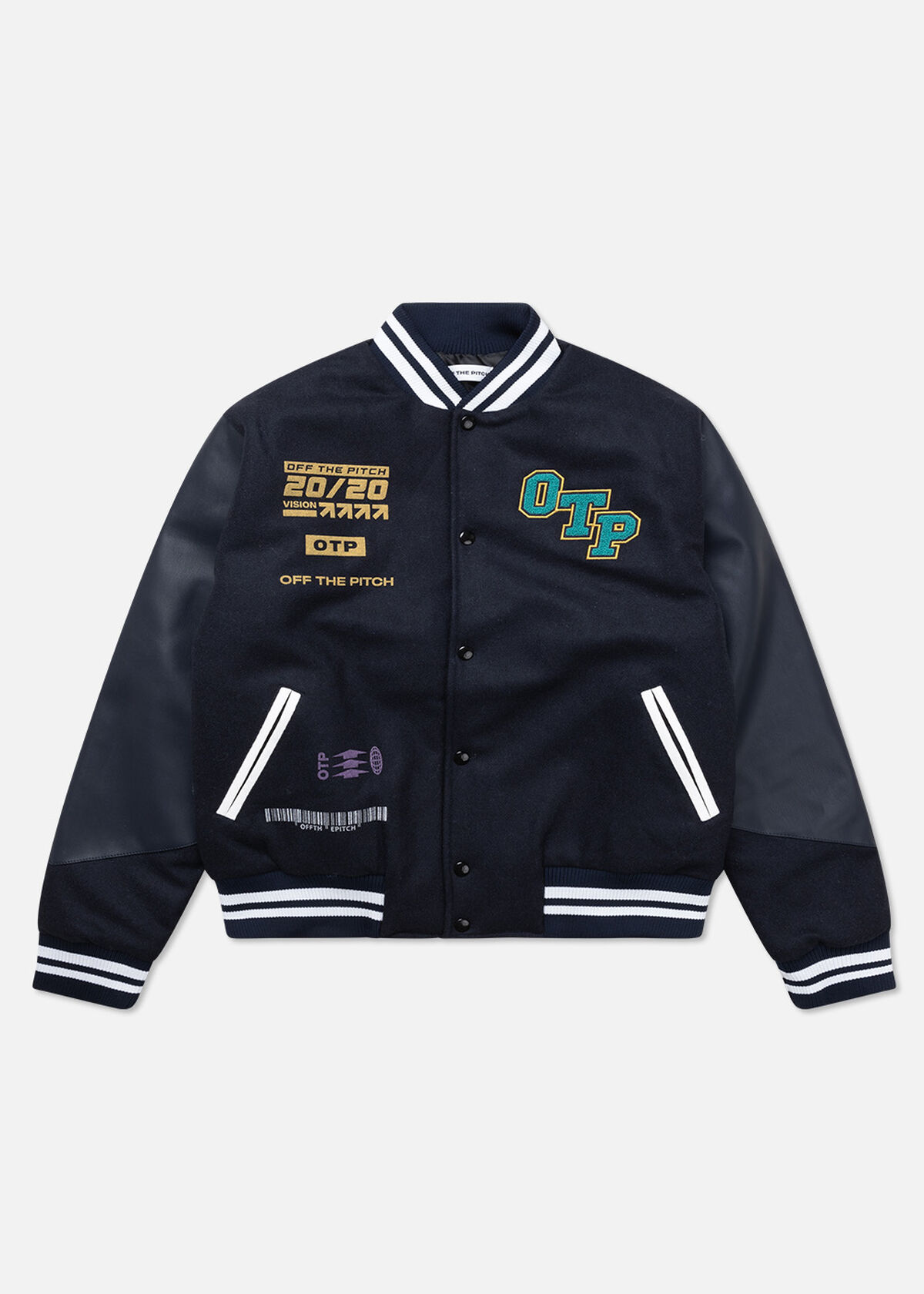 Baseball Jacket Melton - Wool, Navy, hi-res