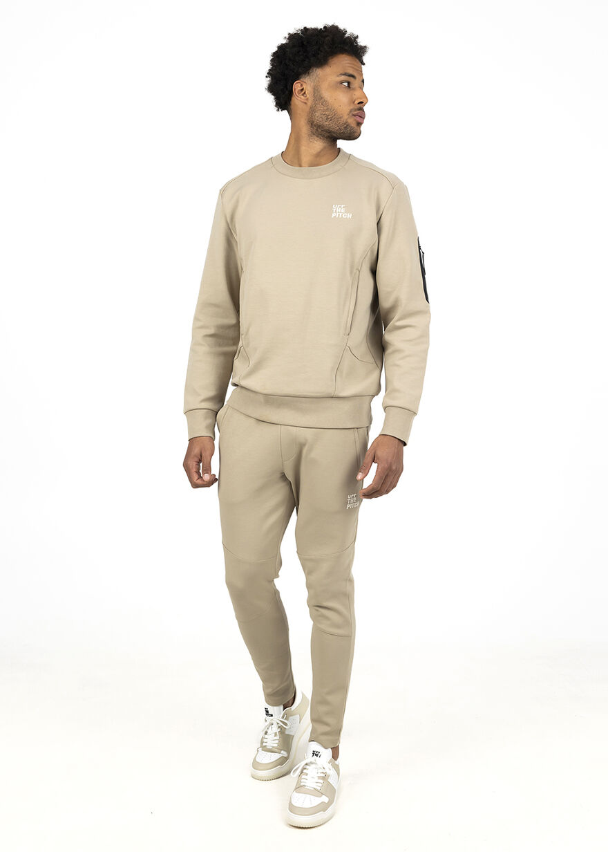 Offset Jog Suit - 78% Cotton / 17% Polyester / 5% , Sand, hi-res