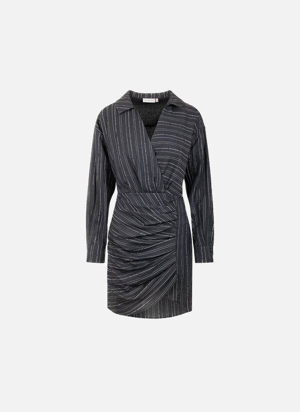 Pleated Stripe Dress