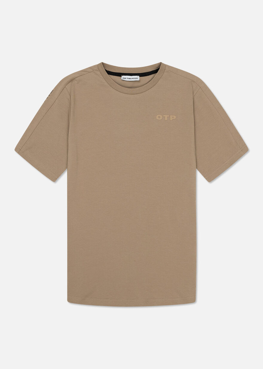 Leisure Slim Fit Tee - 95% Cotton / 5% Elastane, Sand, hi-res