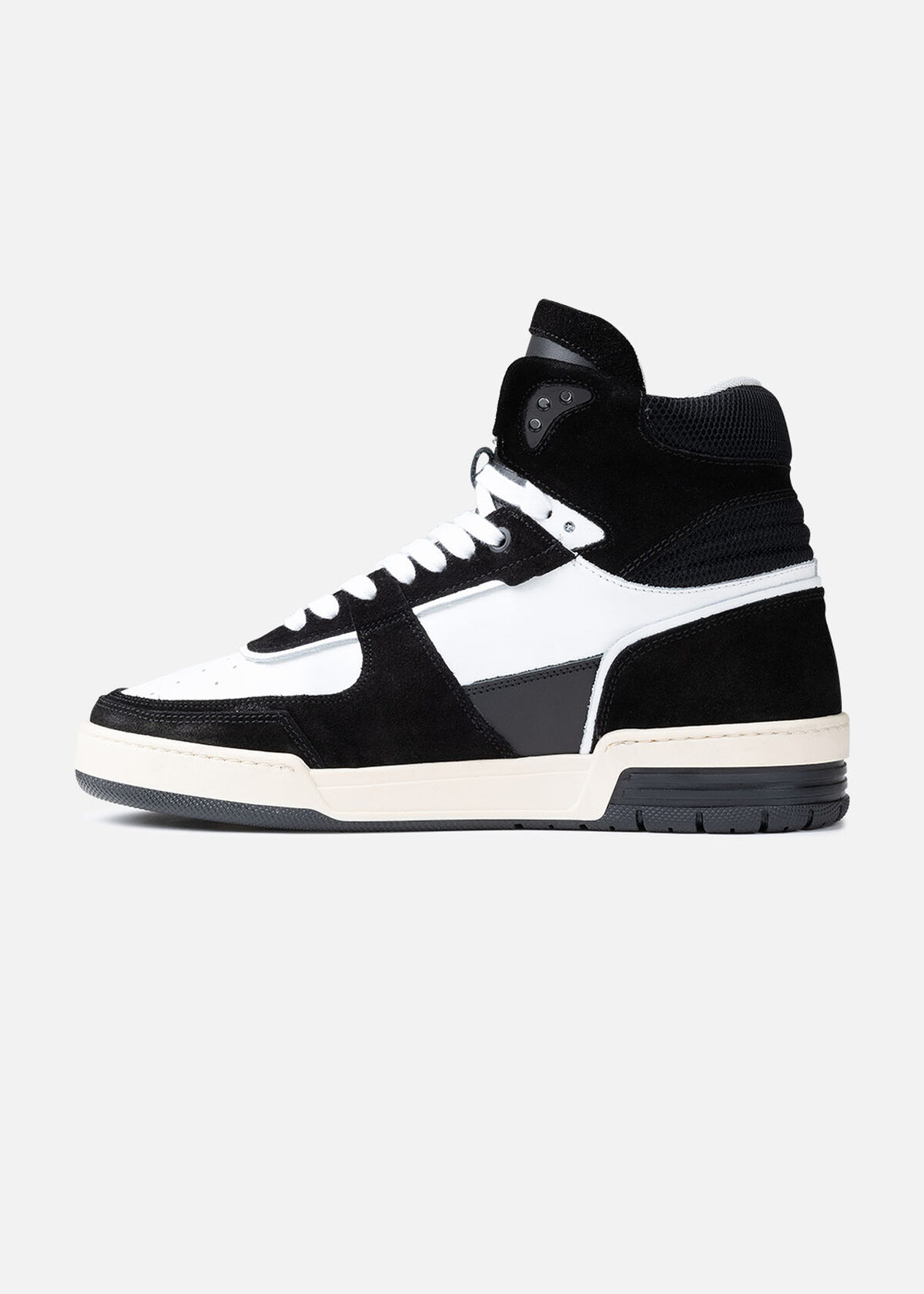 Basketta Hi - Leather/Tumbled Leather, Black/White, hi-res