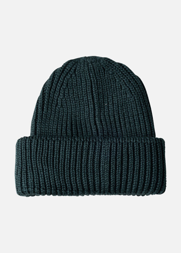 Wool-Blend Ribbed Beanie