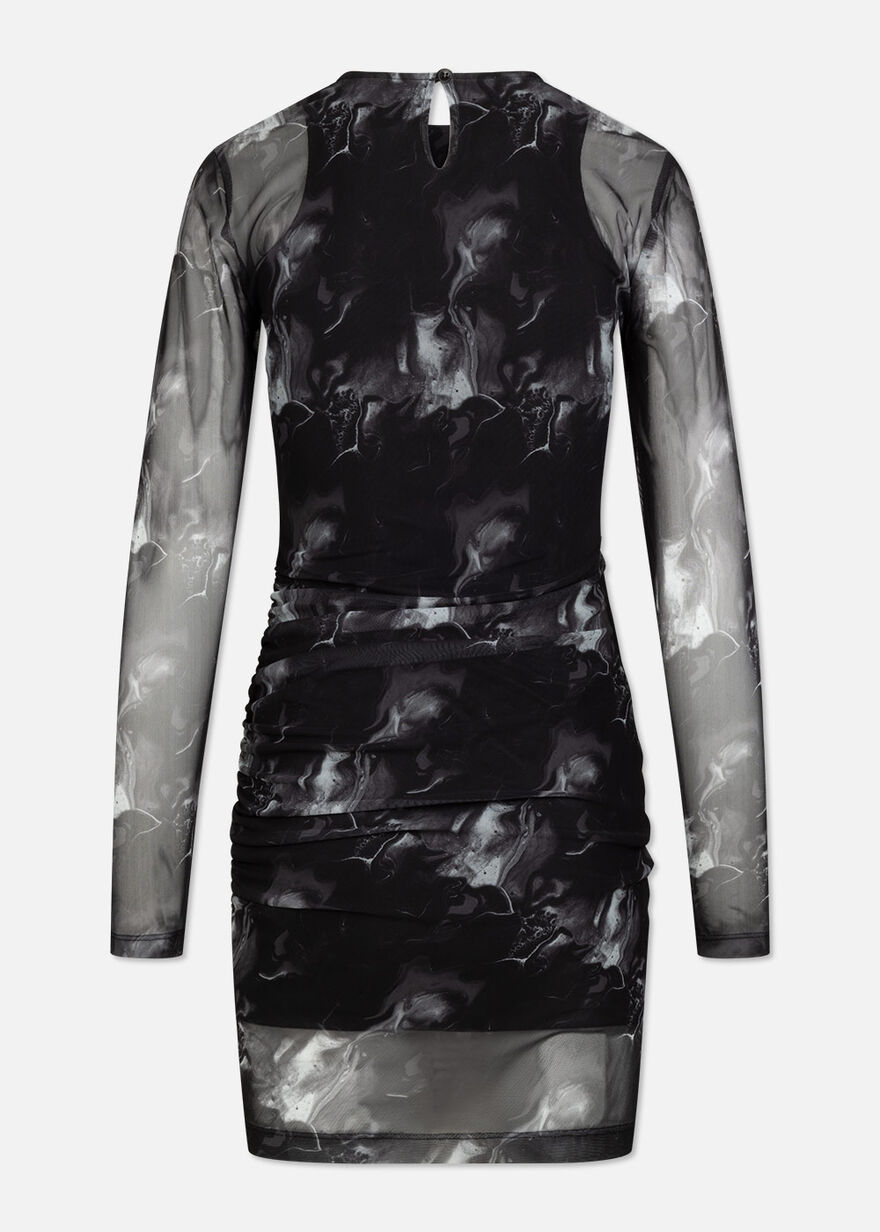 Marble Mesh Dress, Black, hi-res