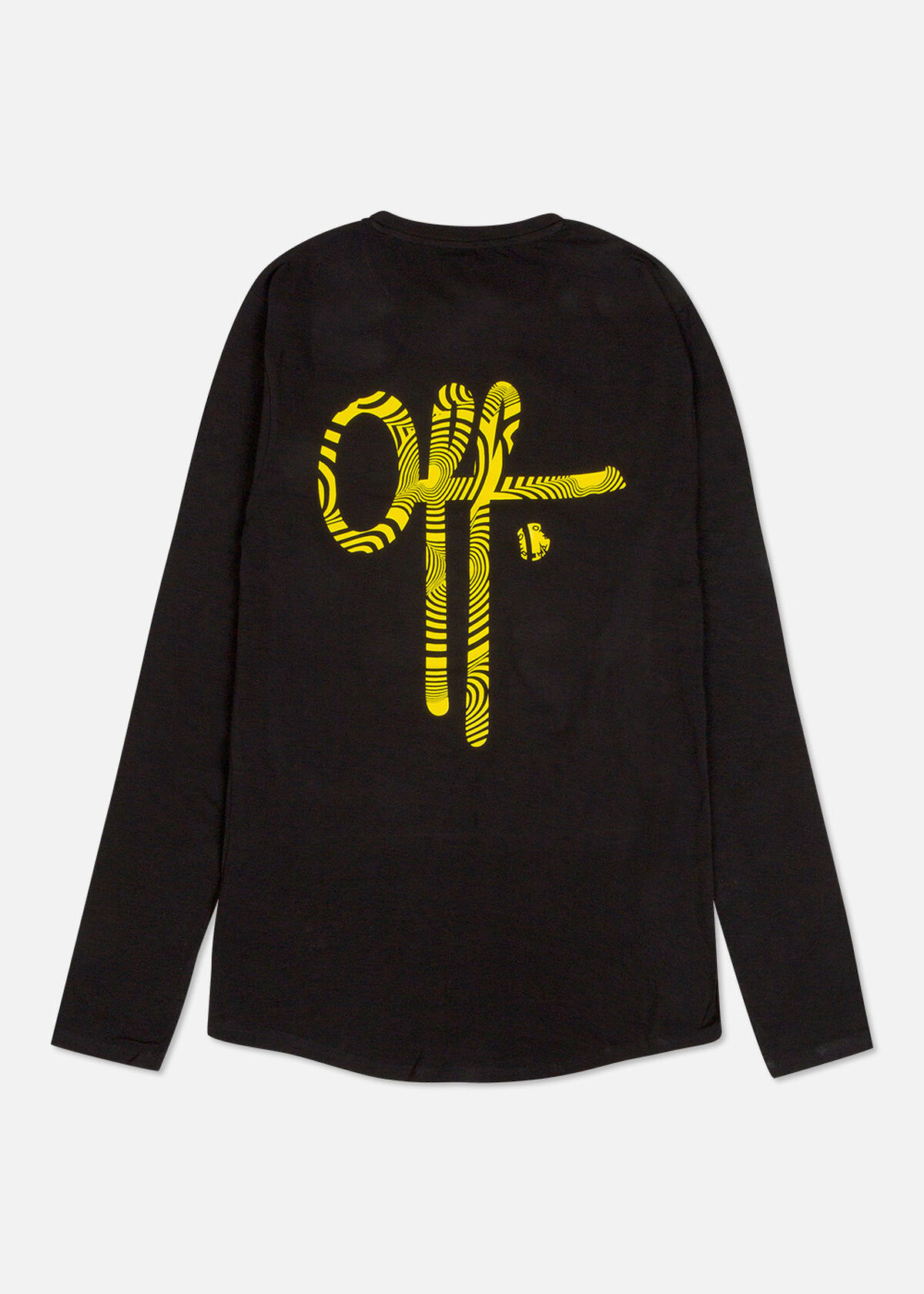 Off printed tee LS - Black - 95% Cotton / 5% Elast, Black, hi-res