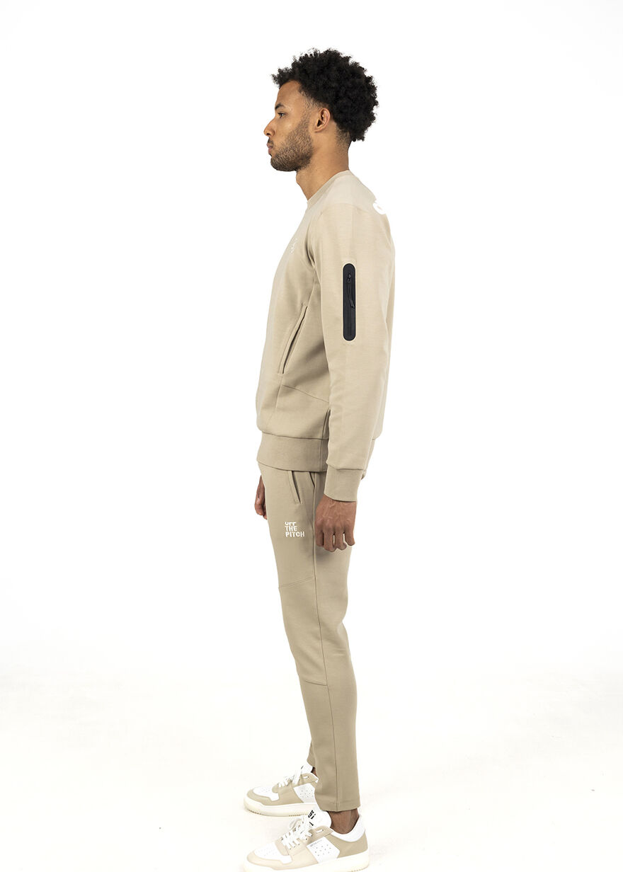 Offset Jog Suit - 78% Cotton / 17% Polyester / 5% , Sand, hi-res