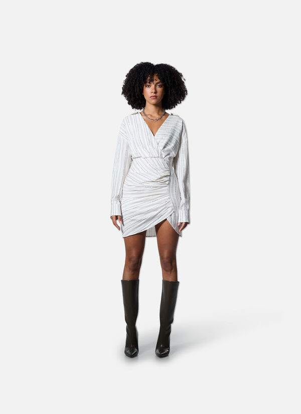 Pleated Stripe Dress