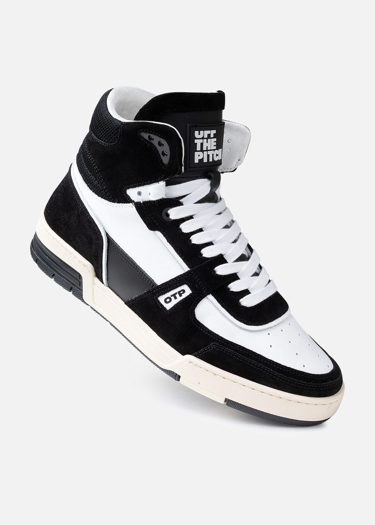 Basketta Hi - Leather/Tumbled Leather, Black/White, hi-res