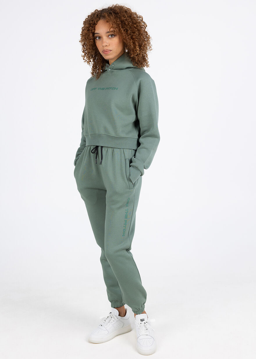 Comfort Cropped Hood Women - 100% Cotton, Forest Green, hi-res