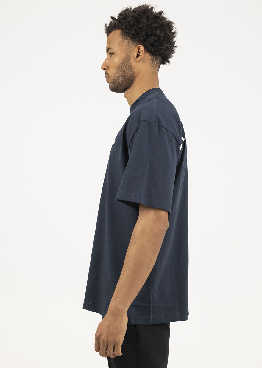 Loose Fit Pitch Tee - 100% Cotton, Navy/Black, hi-res