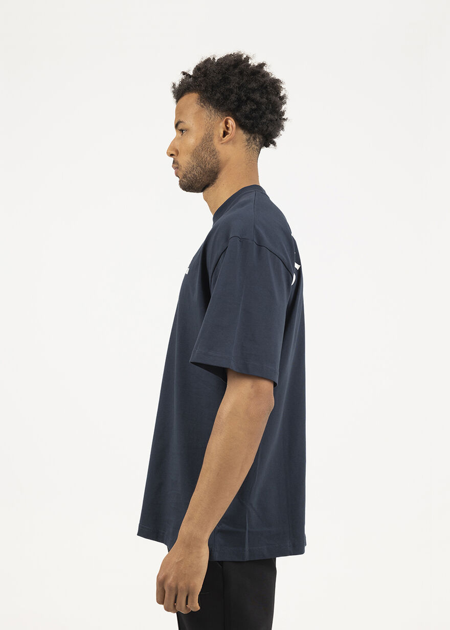 Loose Fit Pitch Tee - 100% Cotton, Navy/Black, hi-res