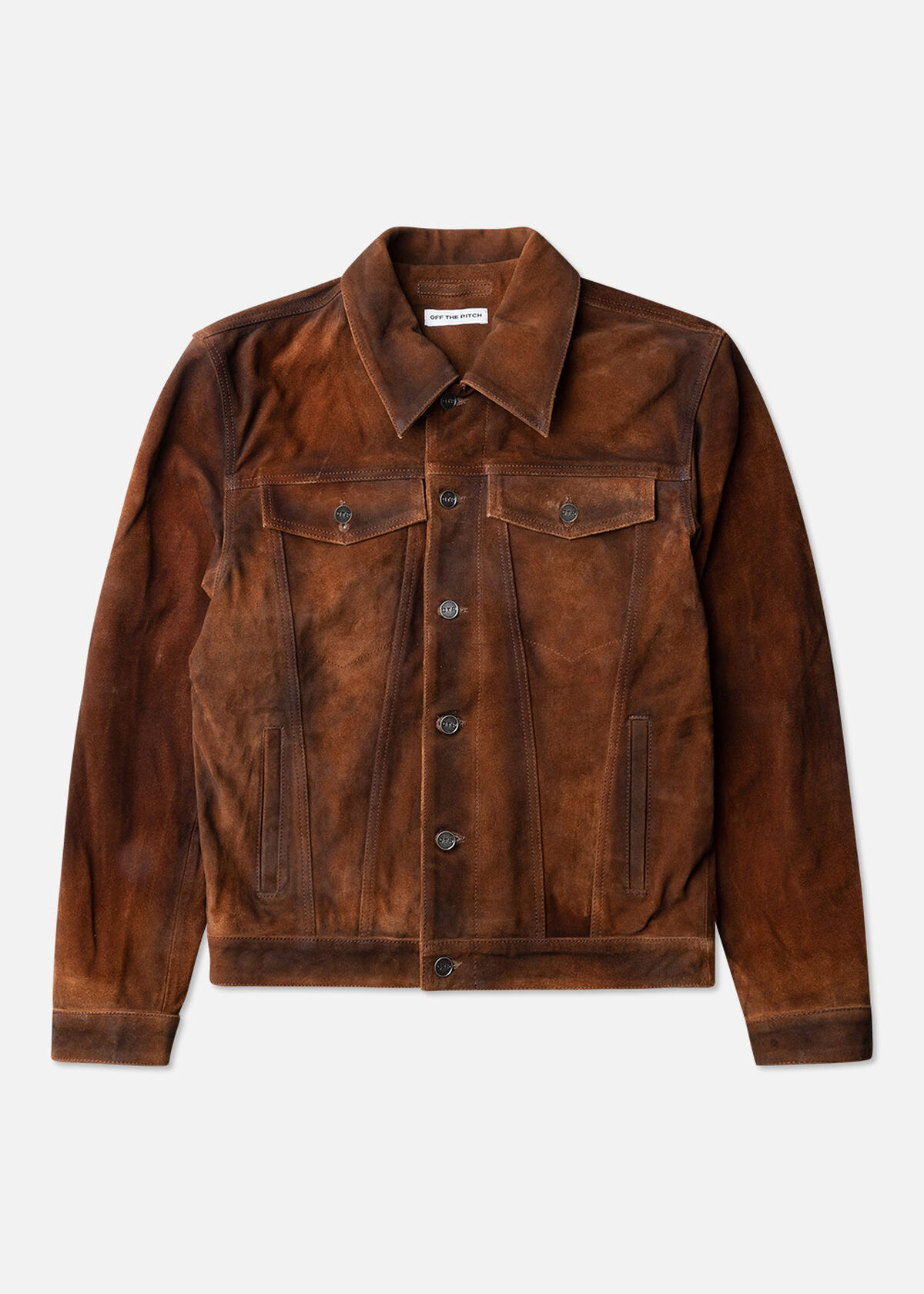 Suede Trucker Jacket, Brown/Cognac, hi-res