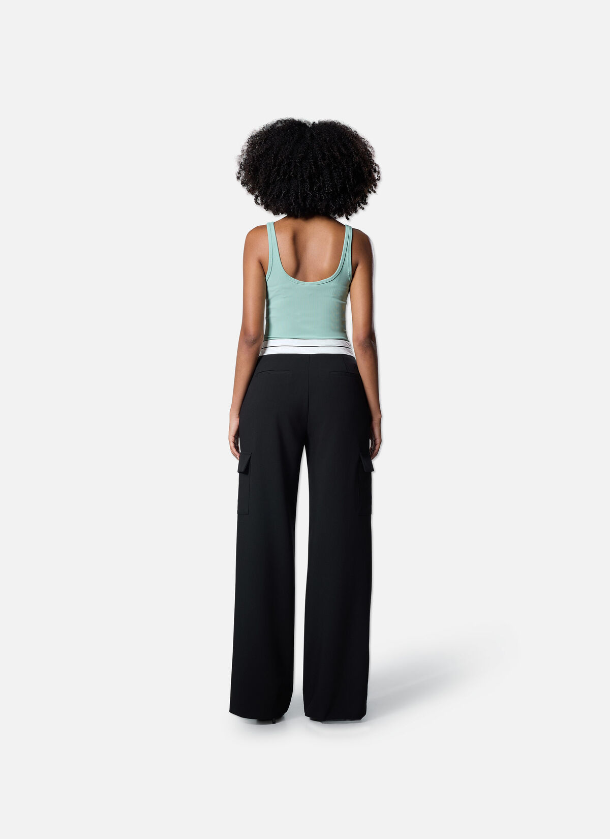 Ribbed Tank Top, Green/Green, hi-res