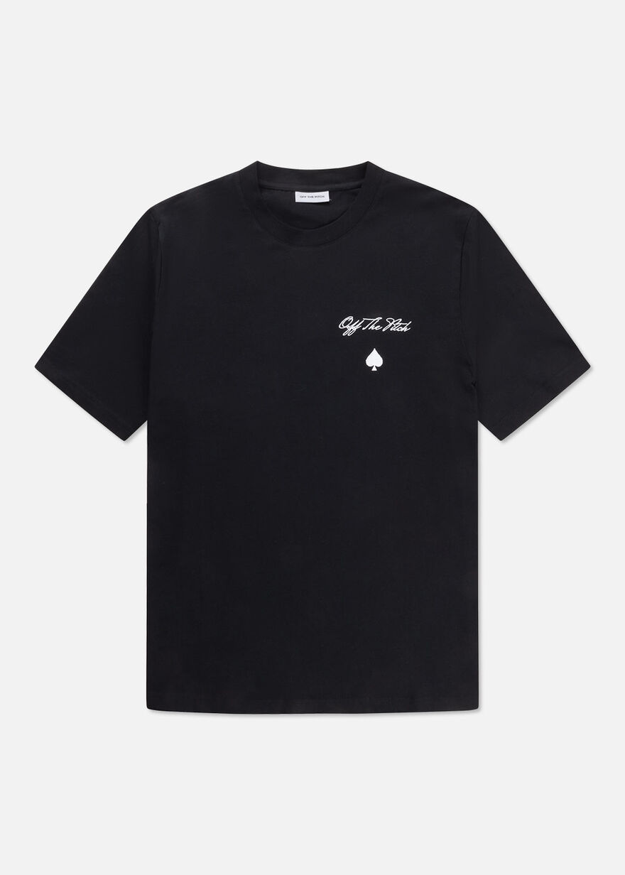 Script Ace Regular Tee, Black, hi-res