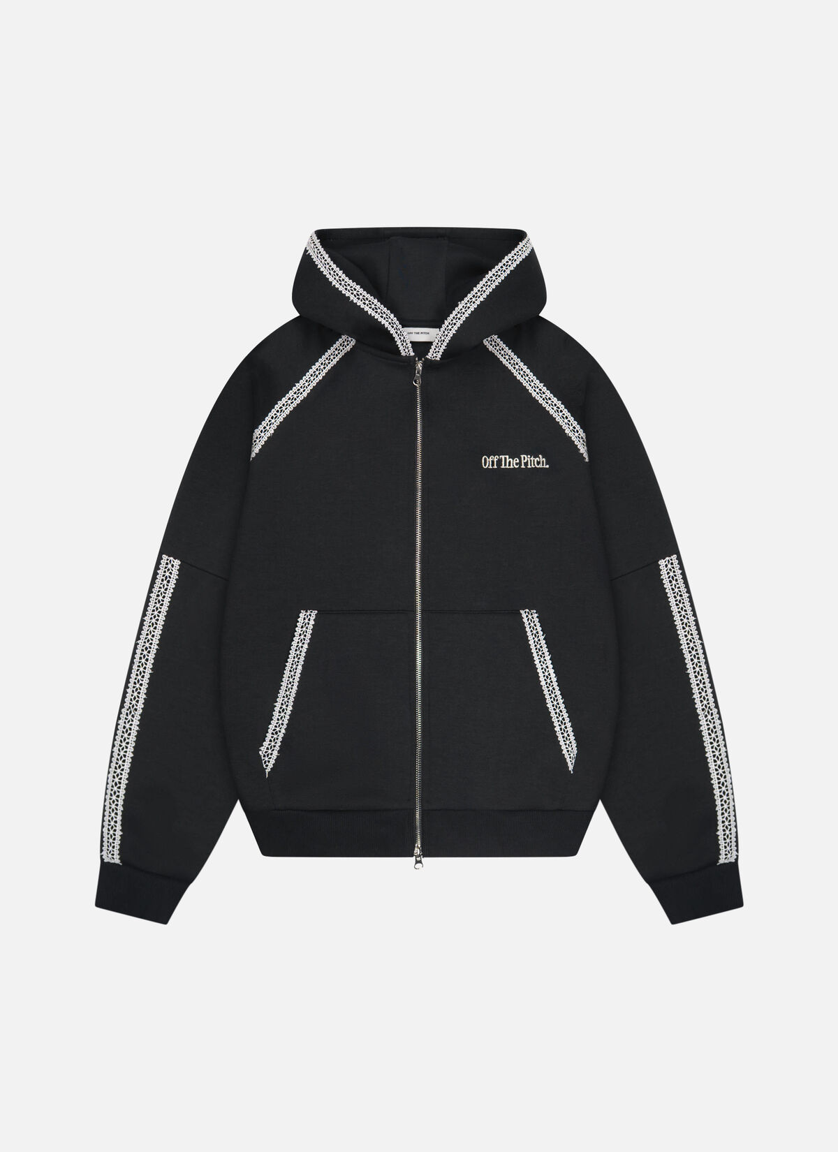 Adorment Zip Hood, Black, hi-res