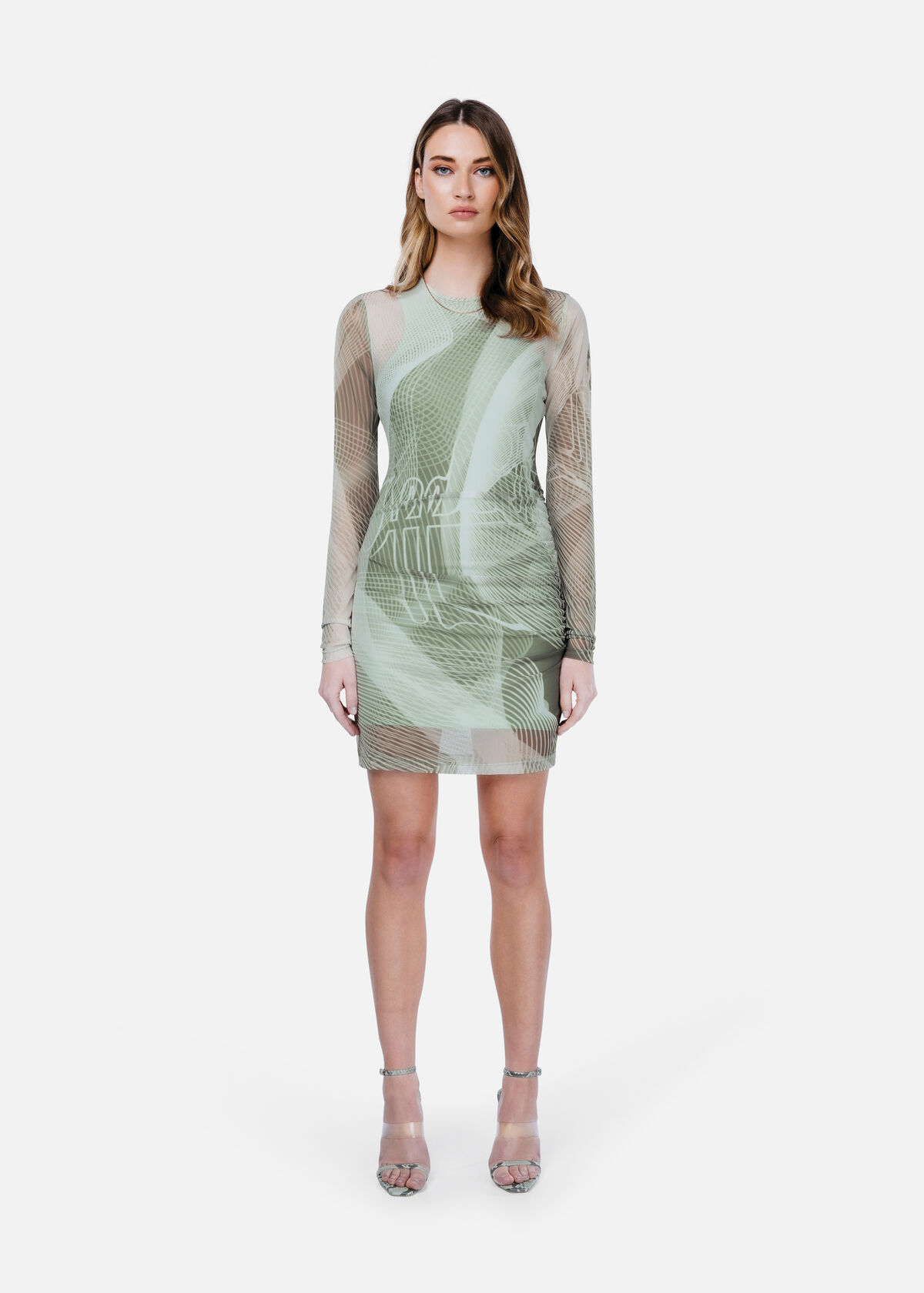 Rave Mesh Dress, Forest Green, hi-res