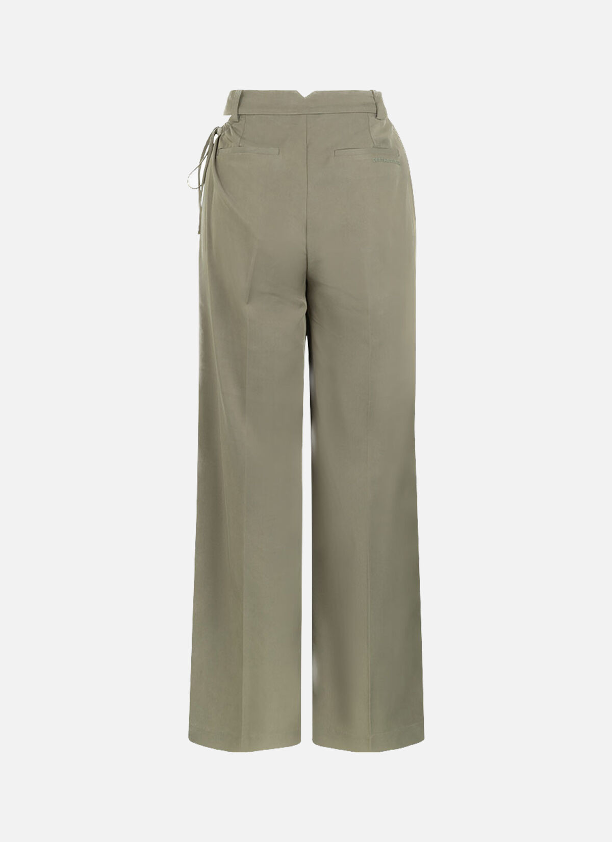 Gathered Drawstring Pants, Forest Green, hi-res