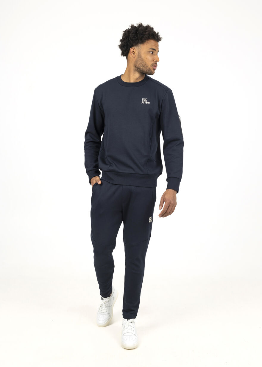 Offset Jogger - 78% Cotton/17% Polyester/5% Elasta, Navy/Black, hi-res