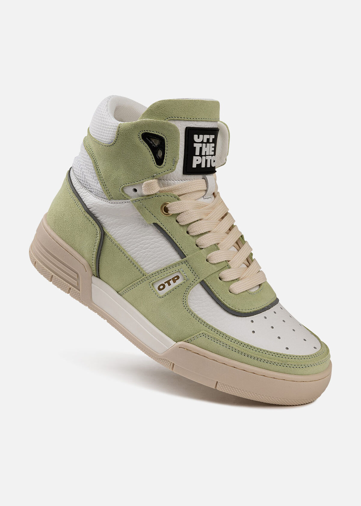 Basketta Hi - Silky Suede, Green/White, hi-res