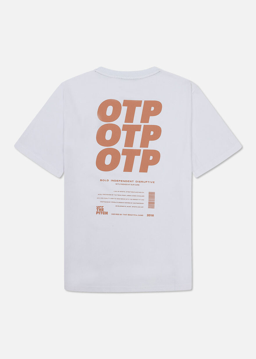 3.0 Regular Tee - 95% Cotton/5% Elastane, White/Orange, hi-res