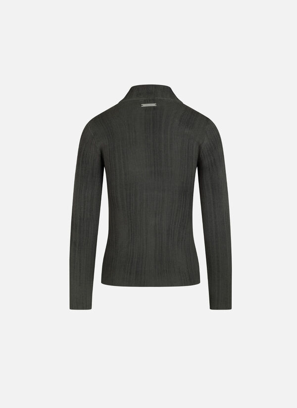 Knitted Turtleneck Mud Top