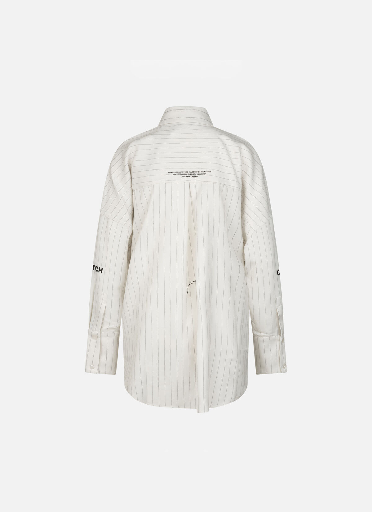Oversized Stripe Shirt, White, hi-res