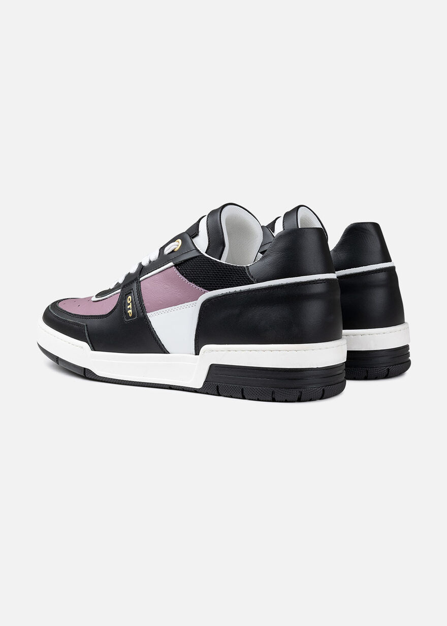 Basketta Lo Struthio - Leather/Ostrich pattern, Black/Red, hi-res