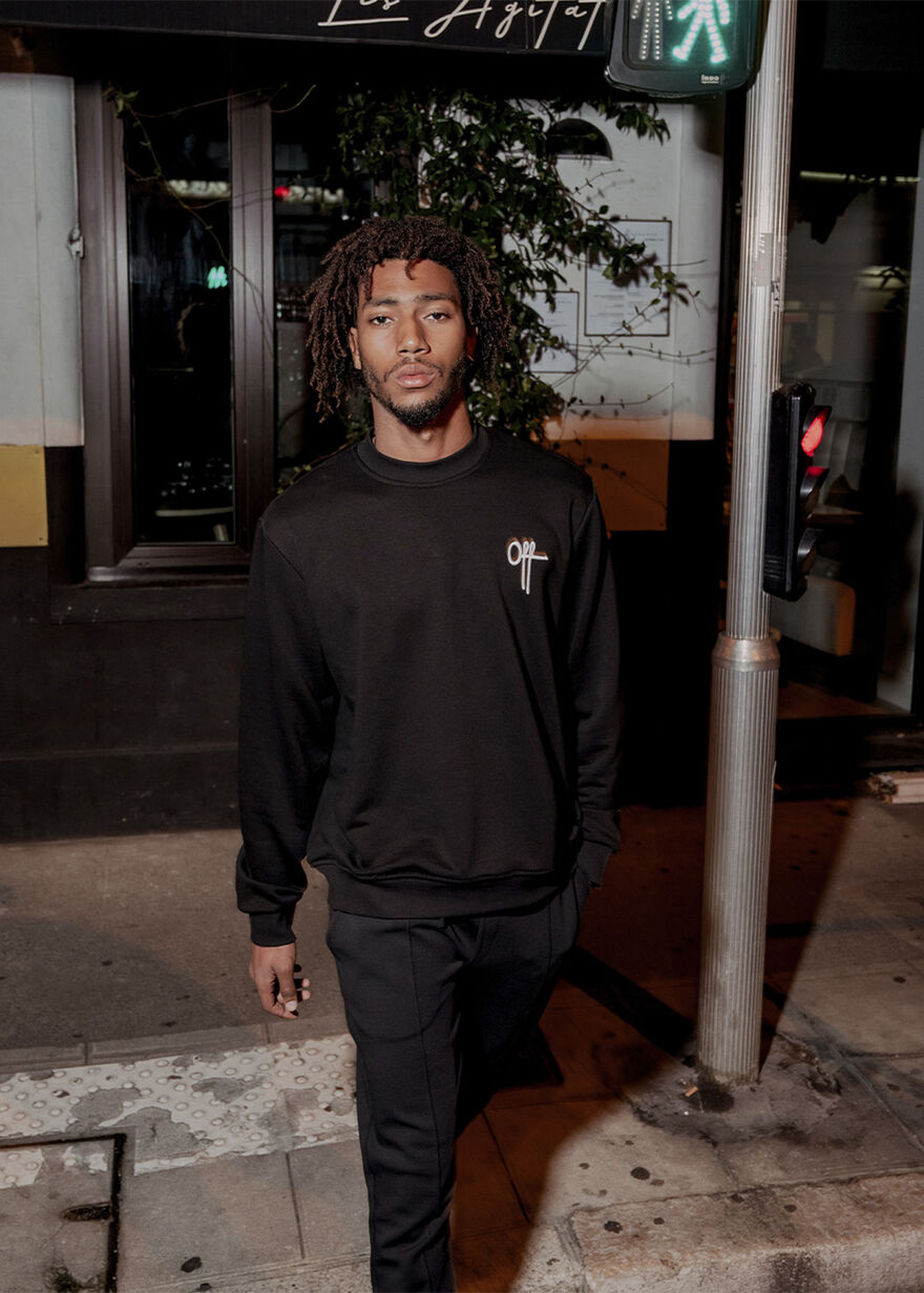 Sweat Bee Crewneck - 65% Cotton / 35% Polyster, Black, hi-res