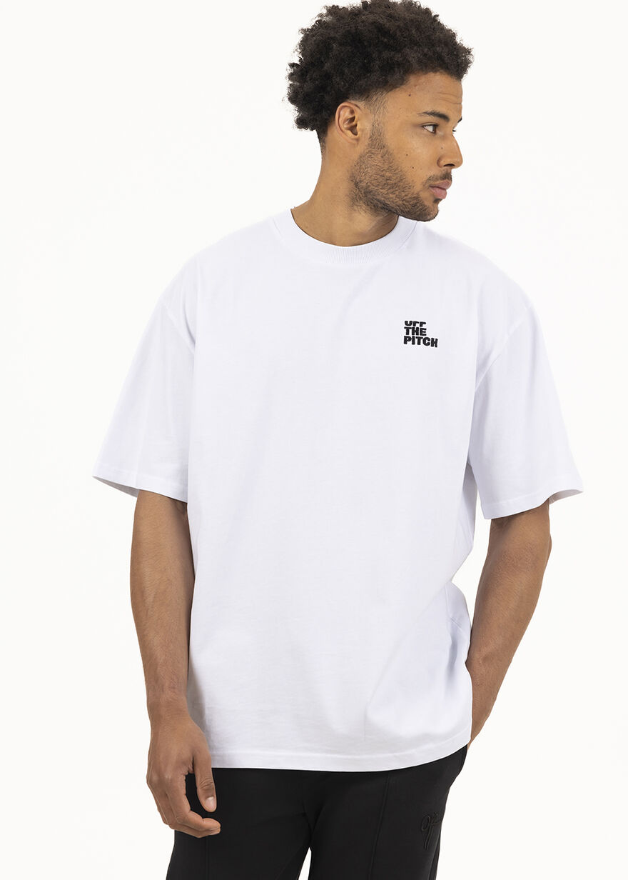 Loose Fit Pitch Tee - 100% Cotton, White, hi-res