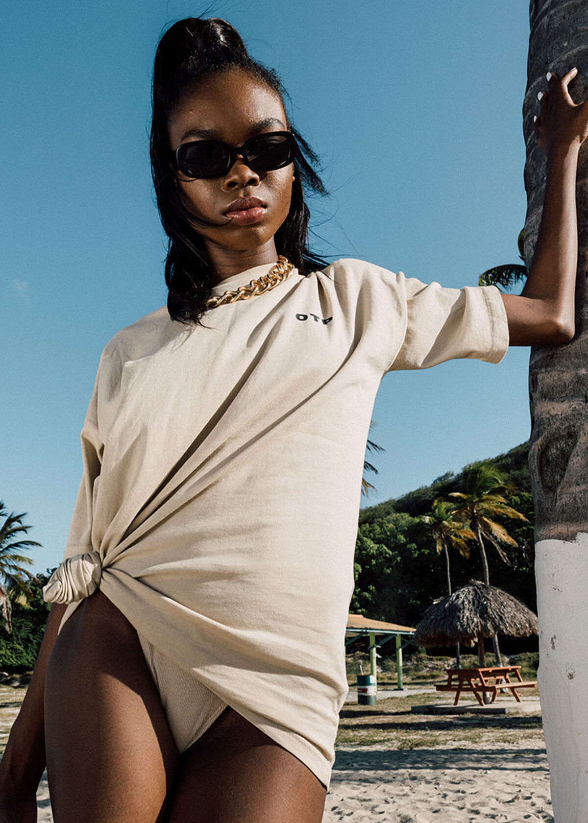 Dublin Oversized Tee Solid, Sand, hi-res