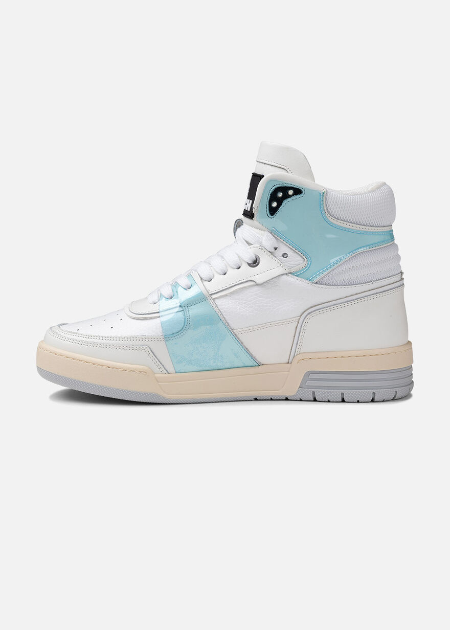 Basketta Hi Glass - Leather/Vinyl, White/Blue, hi-res