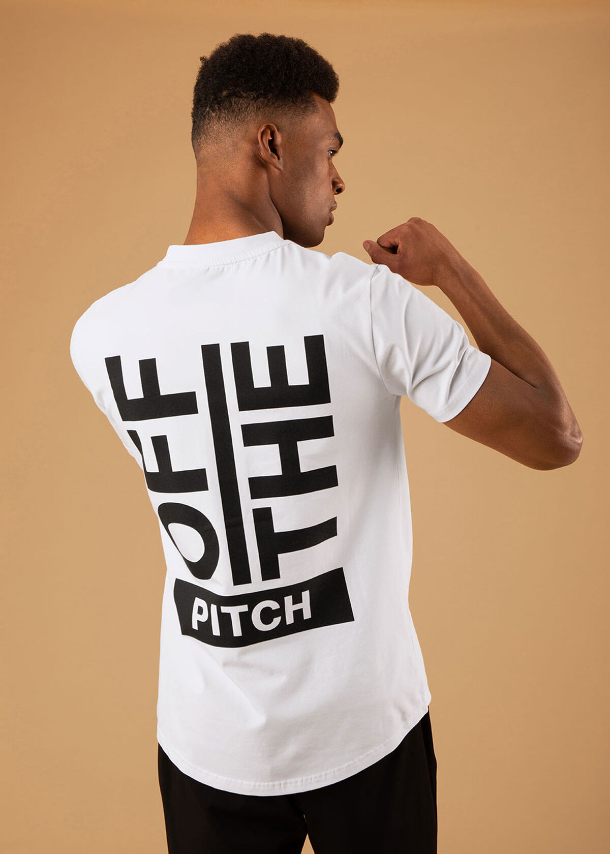 The Saturn Slimfit Tee - Black - 95% Cotton 5% Ela, White, hi-res