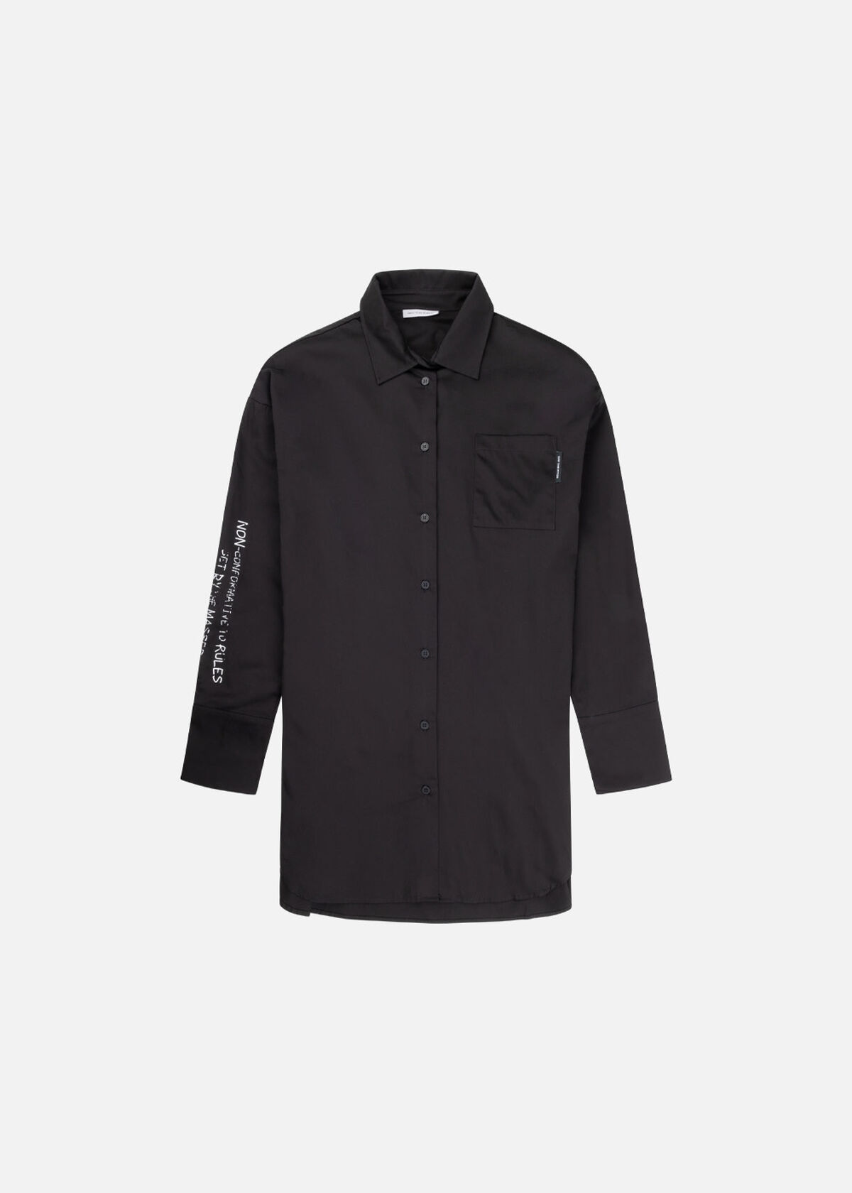 Oversized Chalk Shirt Women, Black, hi-res
