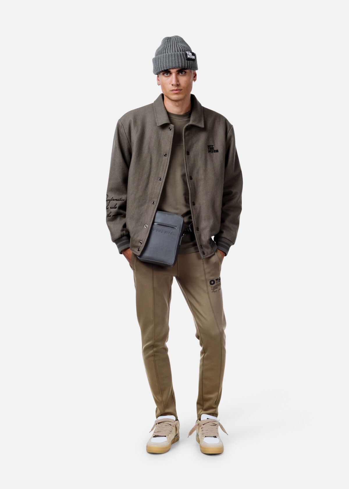 Graphic Varsity Jacket, Dark grey, hi-res